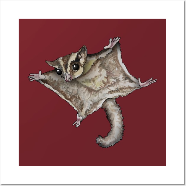 Flying Sugar Glider Wall Art by Zodiart